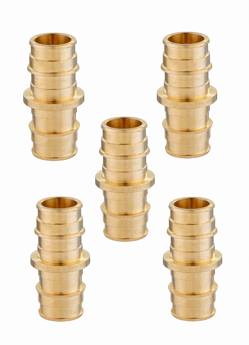 EFIELD 5Pack EFIELD Pex A Full Flow Expansion Brass Fittings 12x 12 Straight Coupling ASTM F1960PEX19600085PCS - Image 2