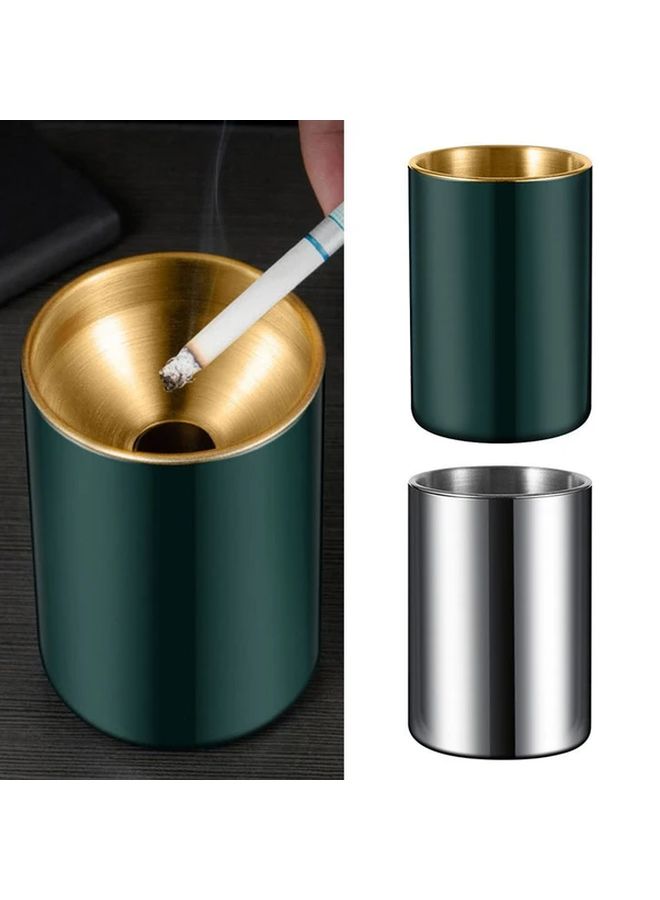 Black Windproof Iron Ashtray with Lid Smokeless Cigar Ashtray for Indoor Outdoor Use - Image 3