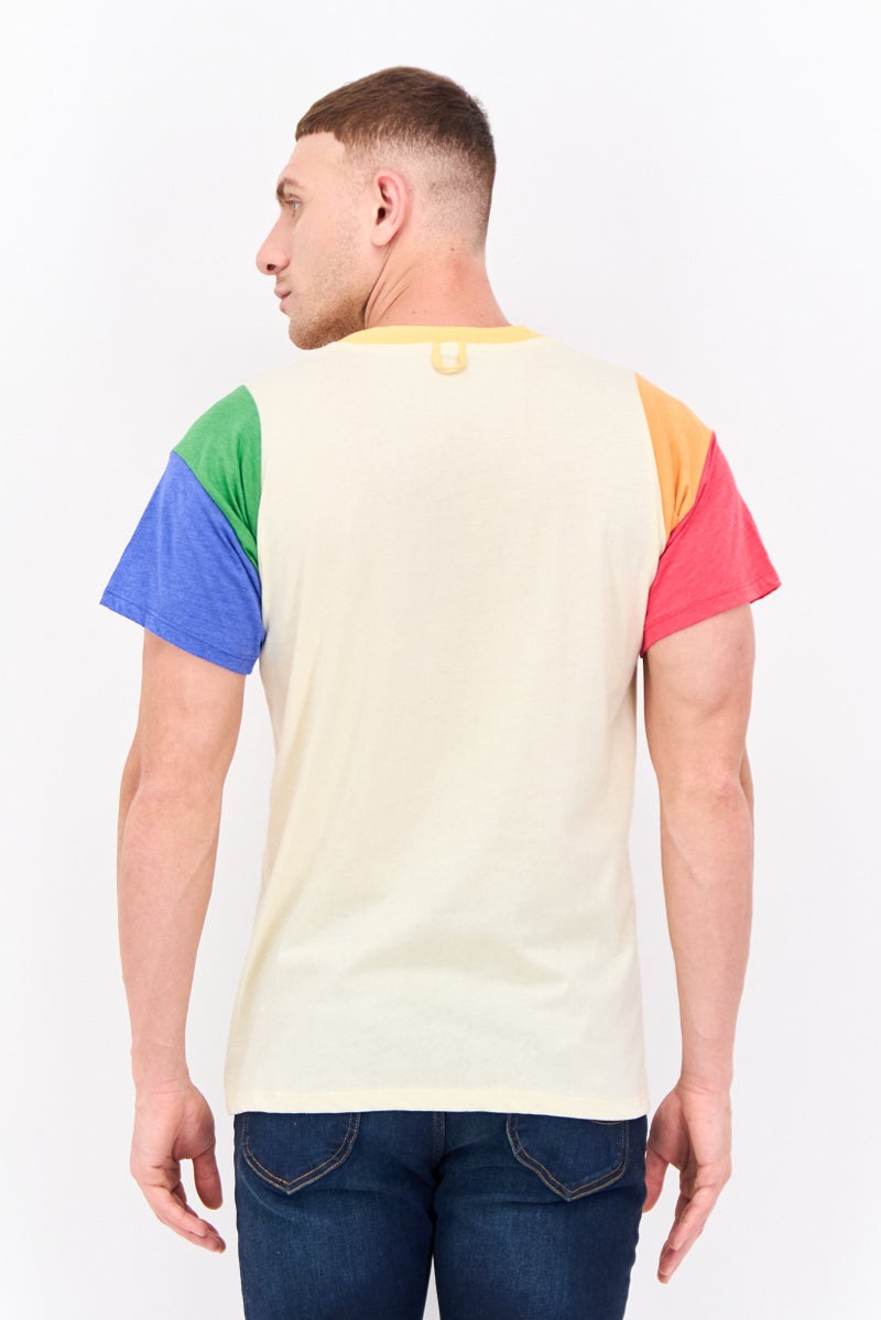Feat Men Crew Neck Short Sleeves Printed T-Shirt, Multicolor - Image 3