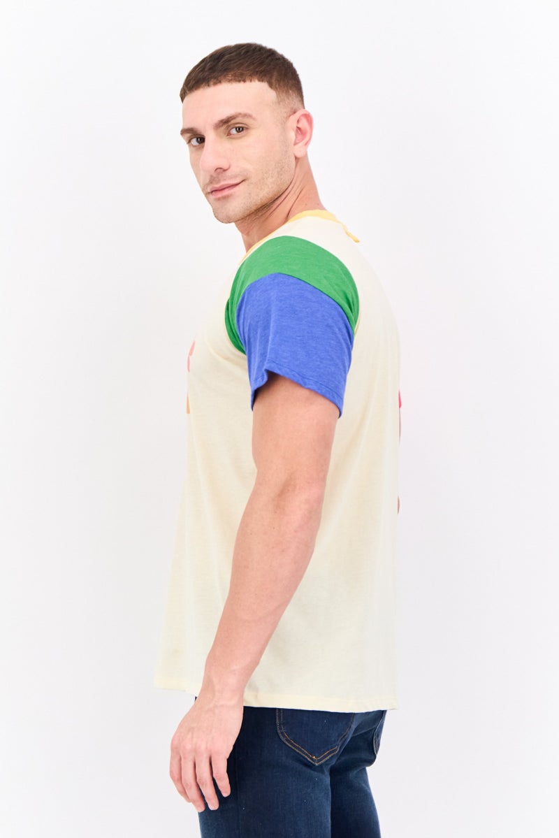 Feat Men Crew Neck Short Sleeves Printed T-Shirt, Multicolor - Image 2