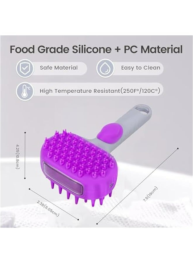 Loquat Dual-Sided Dog Bath Brush for Grooming, Deshedding  Massaging - Non-Slip Handle Pet Wash Brush - Dog Scrubber for Shampoo - All-in-One Dog Grooming Tool - Image 5