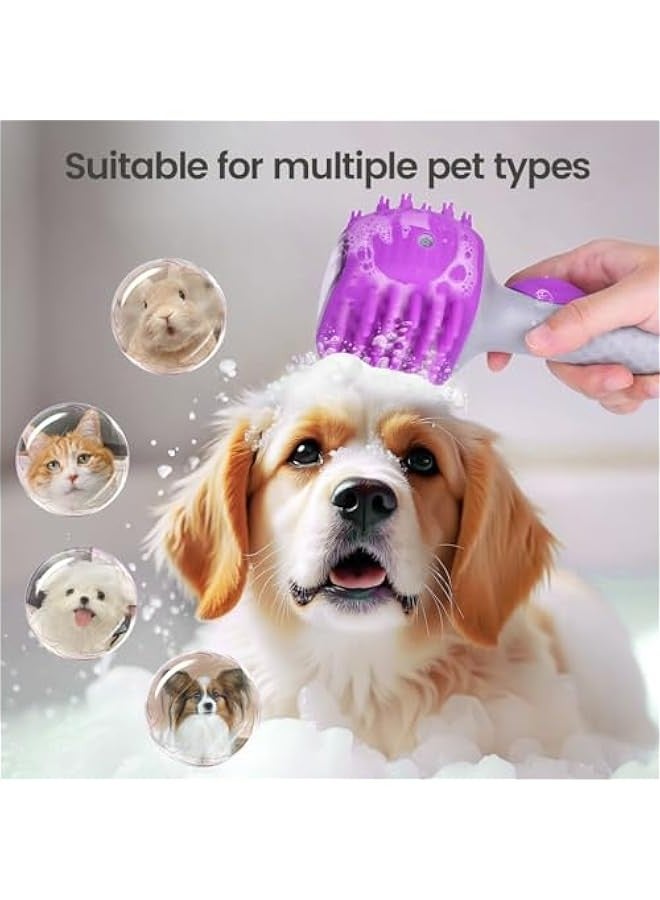 Loquat Dual-Sided Dog Bath Brush for Grooming, Deshedding  Massaging - Non-Slip Handle Pet Wash Brush - Dog Scrubber for Shampoo - All-in-One Dog Grooming Tool - Image 1
