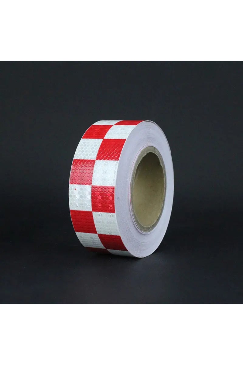 ملصقات عاكسة للسيارات بطول 3 أمتار وطول 5 سم، باللونين الأحمر والأبيض، بنمط خلية النحل، علامة أمان، شريط عاكس تحذيري صغير