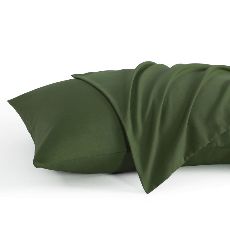 NTBAY Queen Pillow Cases Set of 2  2 Pack Brushed Microfiber 20x30 Pillow Cases  Soft  Wrinkle  Fade  Stain Resistant Olive Green Pillow Cases with Envelope Closure  20x30 Inches  Olive Green - Image 1