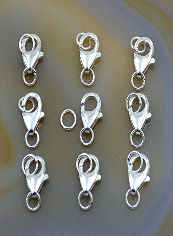 AD BEADS 10 Sets fine 925 Sterling Silver Safety Lobster Claws Clasp with Closed Jump Rings Connect Necklace or Bracelet (Lobster 10mm) - Image 2