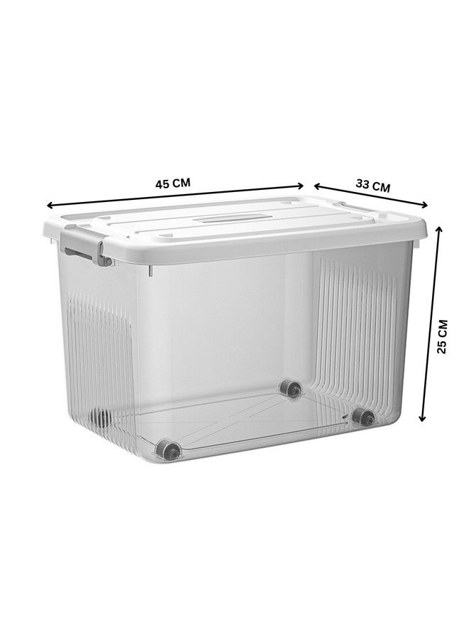 HOOPVOOL صندوق تخزين شفاف HoopVool، حاوية تخزين قابلة للتكديس مع غطاء، حاوية بلاستيكية مع أقفال ثقيلة لتنظيم، غطاء أبيض. (عبوة من - 2، رقم 4-18 × 12.5 × 9.5 بوصة) - Image 2