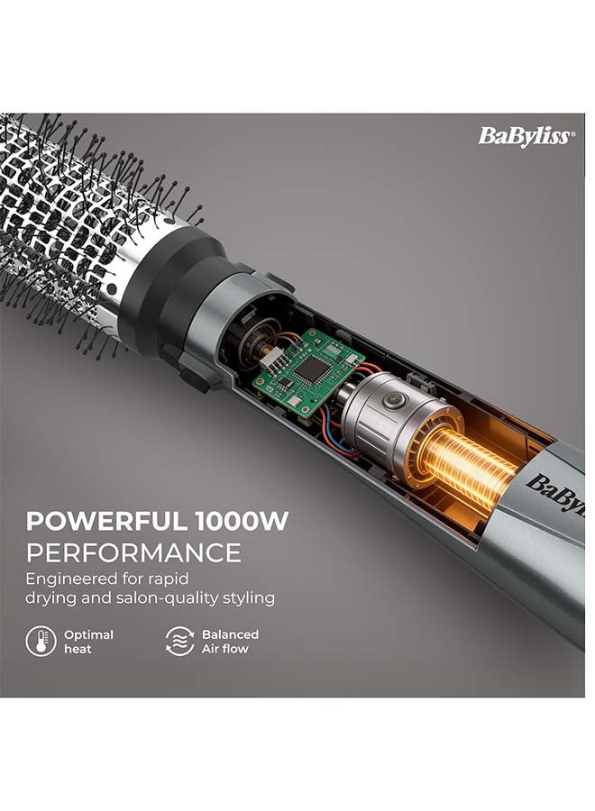 BaByliss Xanadu 1000W Air Styler Hair Dryer, Ionic Frizz Control, 3 Styling Attachments, 50mm Volumising Brush, Blow Dry Brush, Drying Nozzle, Cool Shot AS261SDE Dark Grey - Image 4