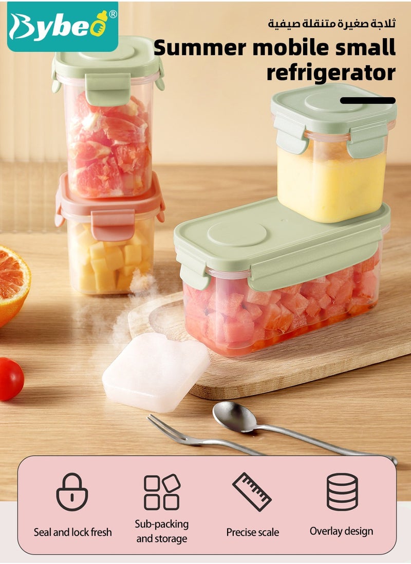Bybeo 3Pcs Baby Food Containers With Removable Ice Pack, Reusable Baby Food Storage Box, Snack Container with Lids for Infant & Babies, Microwave & Dishwasher Friendly, BPA Free, Easy to Store & Keep Fresh  - Image 2