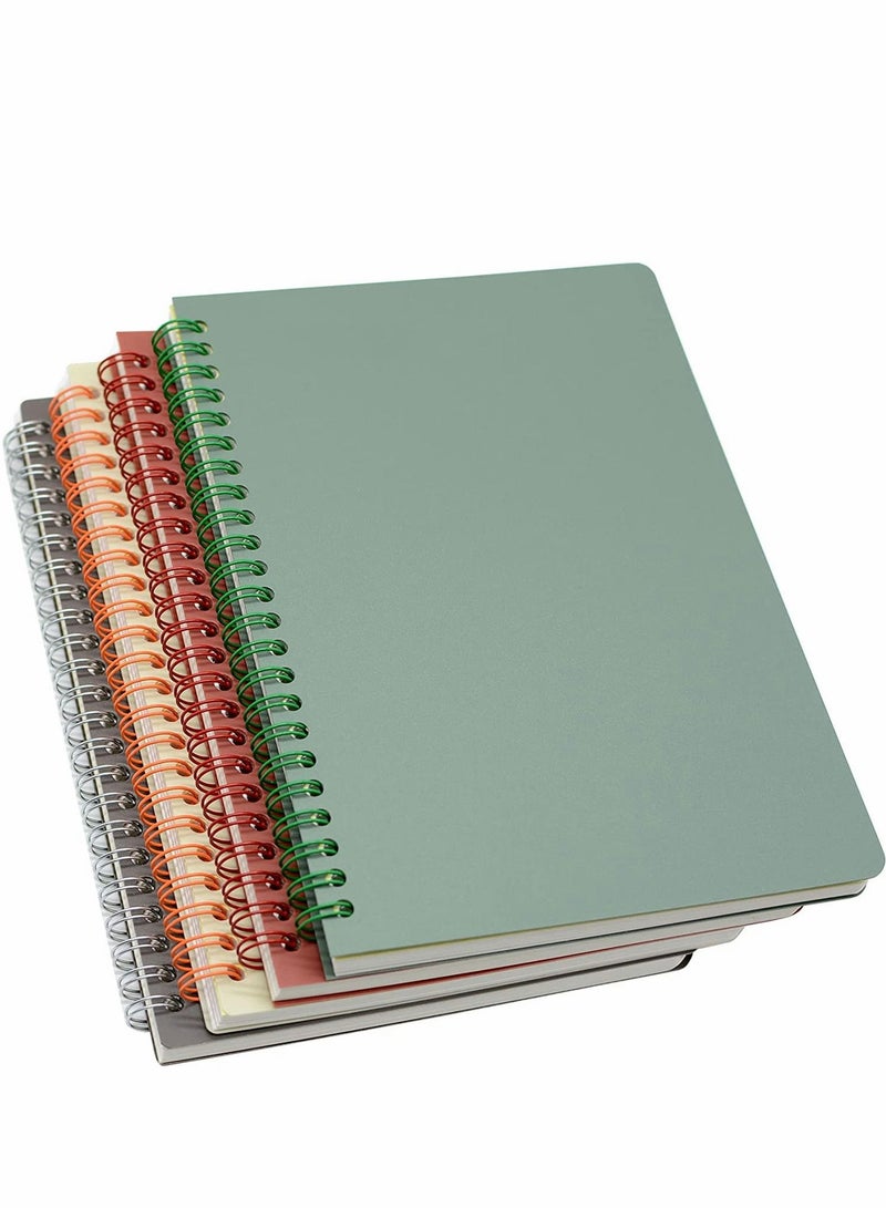 Spiral Notebooks 4 Pack College Ruled Paper A5 8.3x5.9inch Thick Plastic Hardcover 80 Sheets for Study and Notes - Image 1