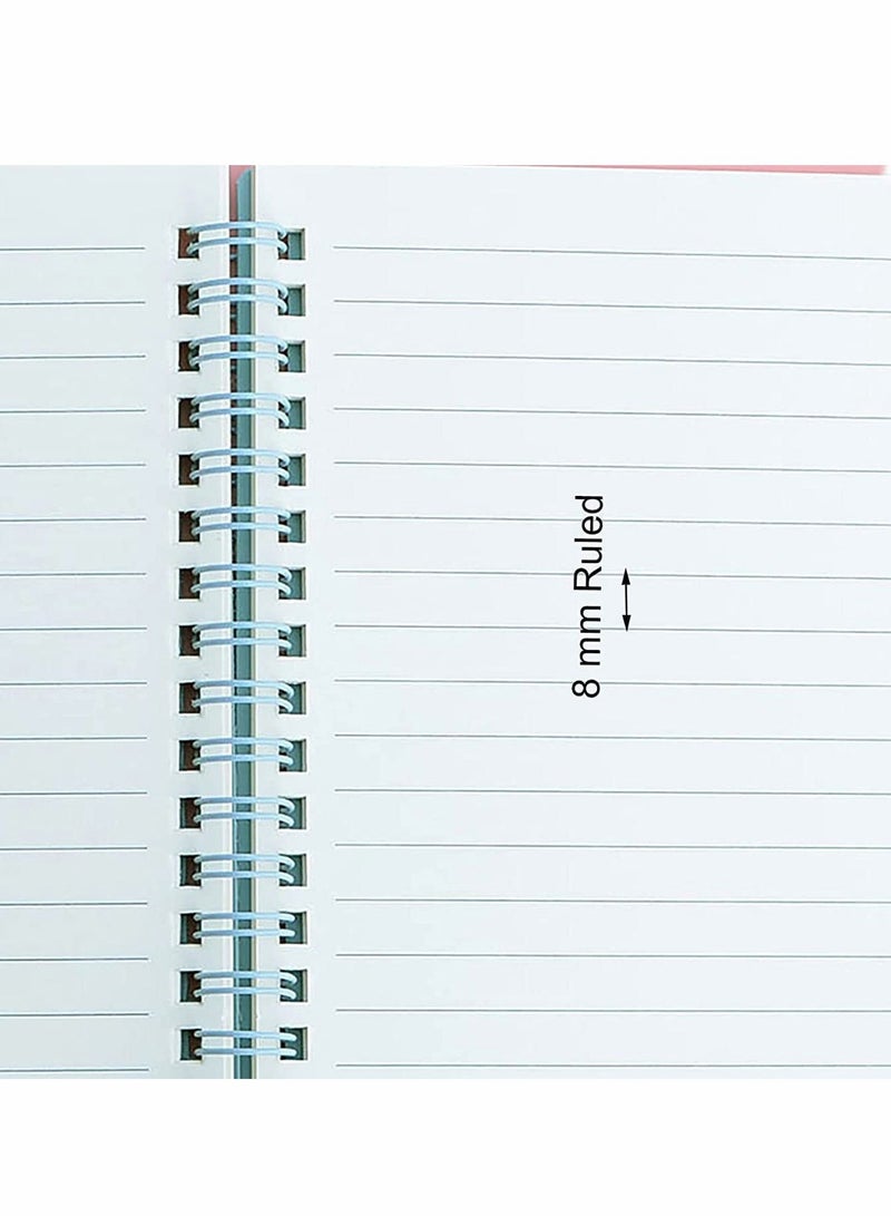Spiral Notebooks 4 Pack College Ruled Paper A5 8.3x5.9inch Thick Plastic Hardcover 80 Sheets for Study and Notes - Image 5