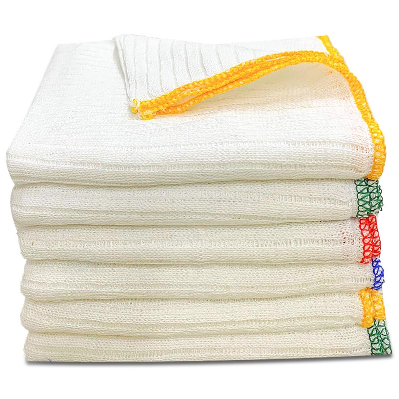 Towelogy Heavy Duty Cotton Dish Cloths Extra Large SUPER ABSORBENT Cleaning Scrubbing Washing Drying Rags Kitchen Tea Towels Colour Coded Dishcloths MACHINE WASHABLE 38x40cm Assorted Pack Of 4