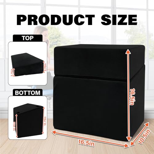 JZHLLA Adjustable Foot Rest Under Desk with 3 Adjustable Heights HighDensity Foam Ergonomic Footrest for Office Home Travel Airplane Removable Washable Cover for Back Pain Relief Posture Support Black - Image 3