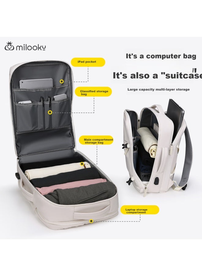 Milooky Large Capacity Backpack, Student Schoolbag For Men And Women, 16-inch Commuter Bag, Casual Business Laptop Travel Backpack - Image 1