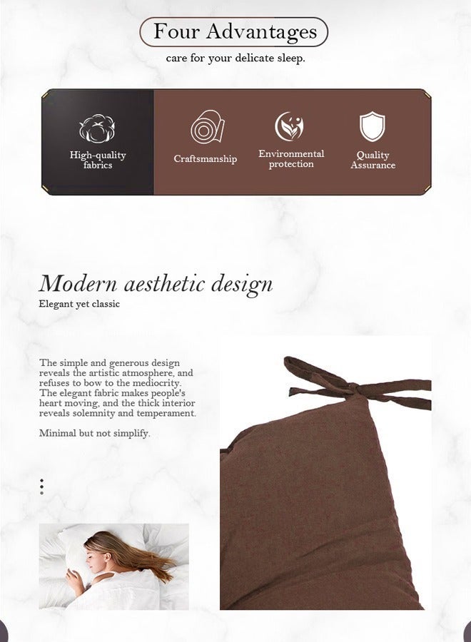 Reelyo 4 Pack Square Fine Brushed Fabric Chair Seat Cushions with Secure Fixing Ties, Ultra Delicate Soft Warm Thick Floor Sitting Pads, Anti-Slip Comfort Seat Pillows for Dining Chair Office Stool Sofa Balcony Kids Reading Nook, Fit for Adults & Children, 40 x 40 CM Dark Coffee - Image 5