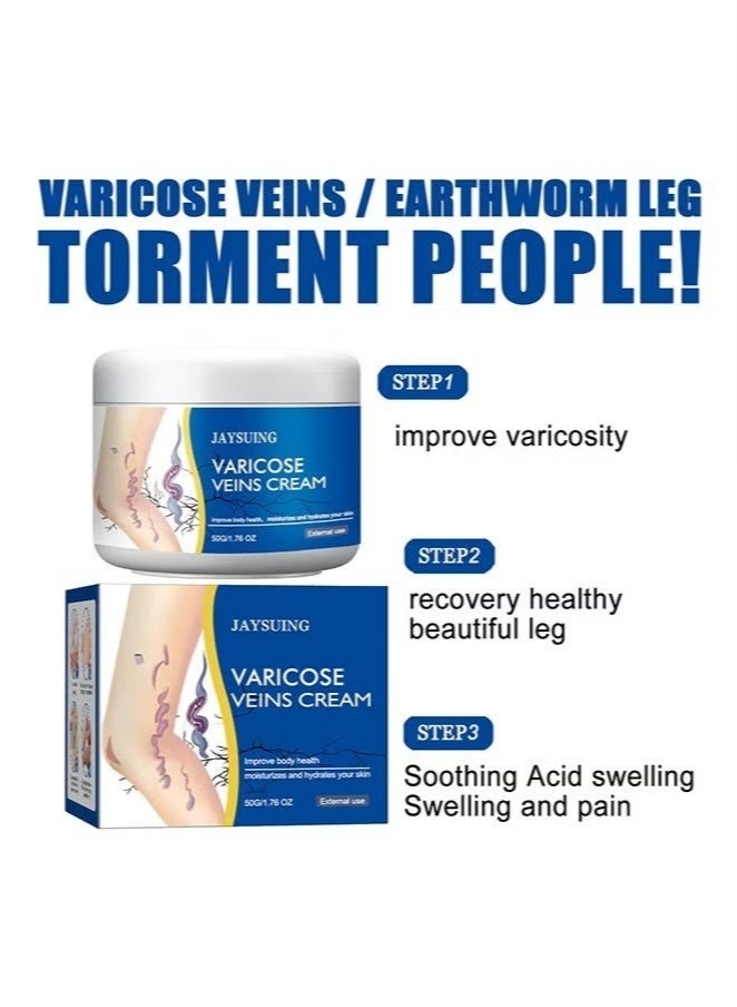 Jaysuing Varicose Veins Cream - Improves Blood Circulation, Reduces Spider Veins and Heaviness, 50G - Image 3