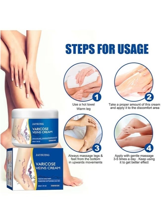 Jaysuing Varicose Veins Cream - Improves Blood Circulation, Reduces Spider Veins and Heaviness, 50G - Image 5