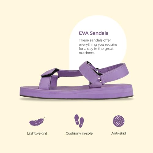 YOHO EVA Sandals for Women | EVA sole | Comfortable cushioned sole with TPR base | Lightweight | Soft skin friendly straps | Adjustable straps | Velcro closure | Vibrant colour options - Image 2