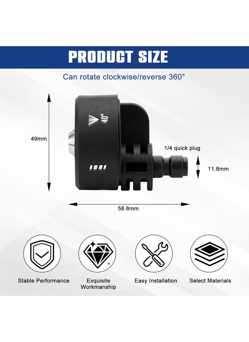 TecoKart Tecokart Car Nozzle for Pressure Washer Rotationally Adjustable Washer Nozzle6 Modes Multifunctional Nozzle ABS Material HighPressure Car Washer Nozzle Universal Car Washer Nozzle for Cleaners  - Image 2