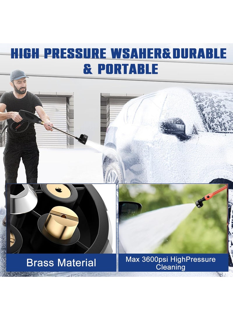 TecoKart Tecokart Car Nozzle for Pressure Washer Rotationally Adjustable Washer Nozzle6 Modes Multifunctional Nozzle ABS Material HighPressure Car Washer Nozzle Universal Car Washer Nozzle for Cleaners  - Image 5