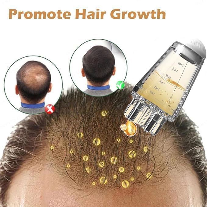 Dhakshy Hair Oil Applicator Comb Smooth Root Comb Applicator Bottle For Scalp Oil Anti Hair Loss Lotion Dispenser AntiLeak 6Ml Scale Control Salon Care OilyGreasy Hair 6 MLPack Of1 - Image 5