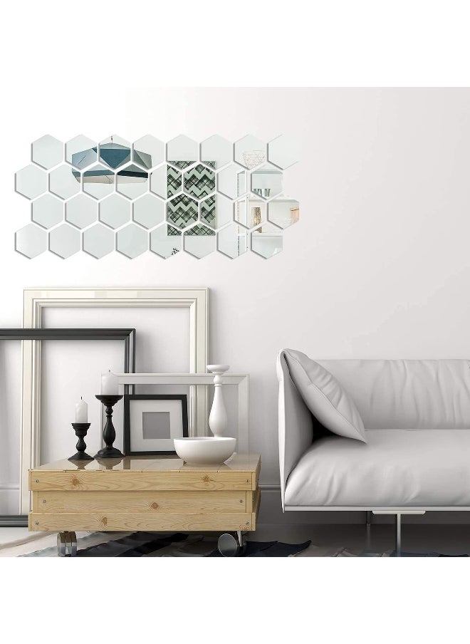 sulfar - Sulfar 24 Pieces Removable Acrylic Mirror Setting Wall Sticker Decal for Home Living Room Bedroom Decor (Style 3, 24 Pieces) - Image 1