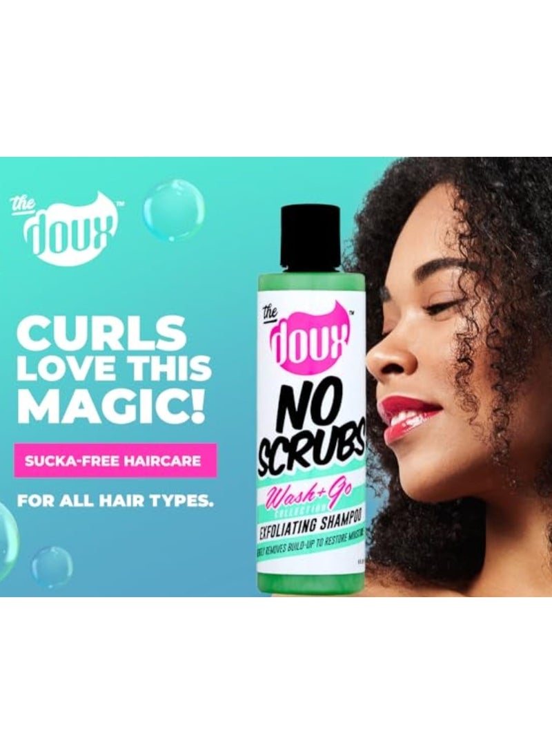 THE DOUX No scrubs Exfoliating Shampoo wash + go Collection | Clarifying & Moisture-Restoring Scalp Cleanser for Build-Up Removal | Sulfate-Free Deep Cleansing Shampoo for Natural Curly Hair - Image 3