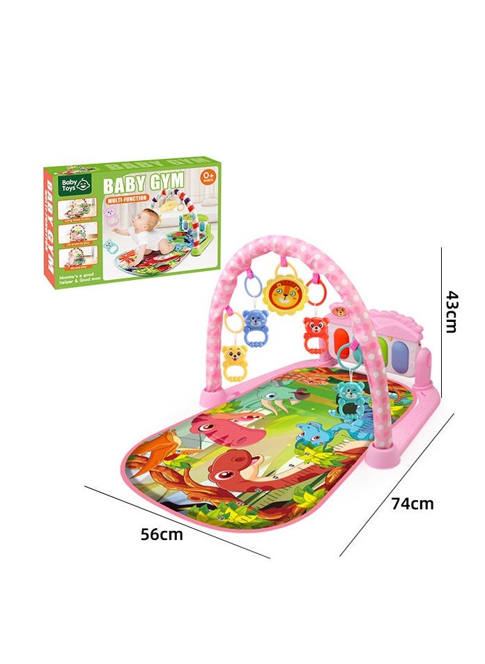 A mat with a piano and colourful hanging toys in different shapes and sizes that attract the child's attention and help develop their cognitive and visual abilities.  - Image 4