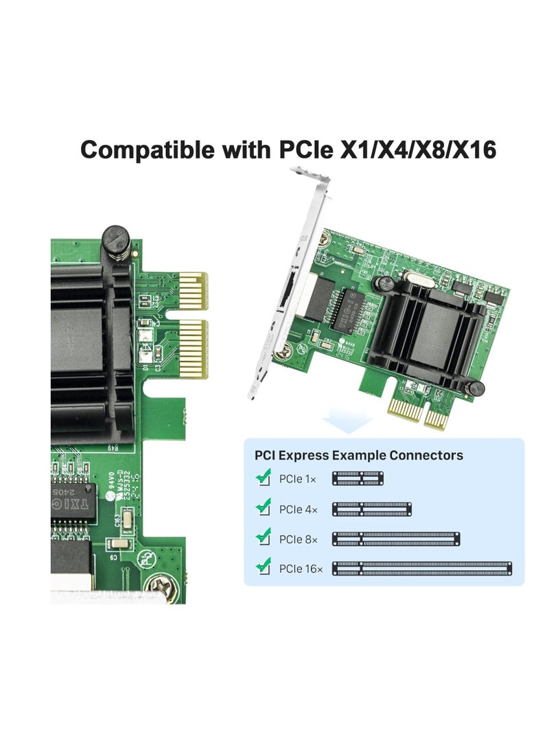 Generic Gigabit PCIE Desktop Network Adapter for Intel EXPI9301CT - 82574L Chip, Single RJ45 Port, 1Gbit PCI Express Ethernet LAN Card, 10/100/1000Mbps NIC for Windows Server, Win8, 10 and Linux  - Image 2