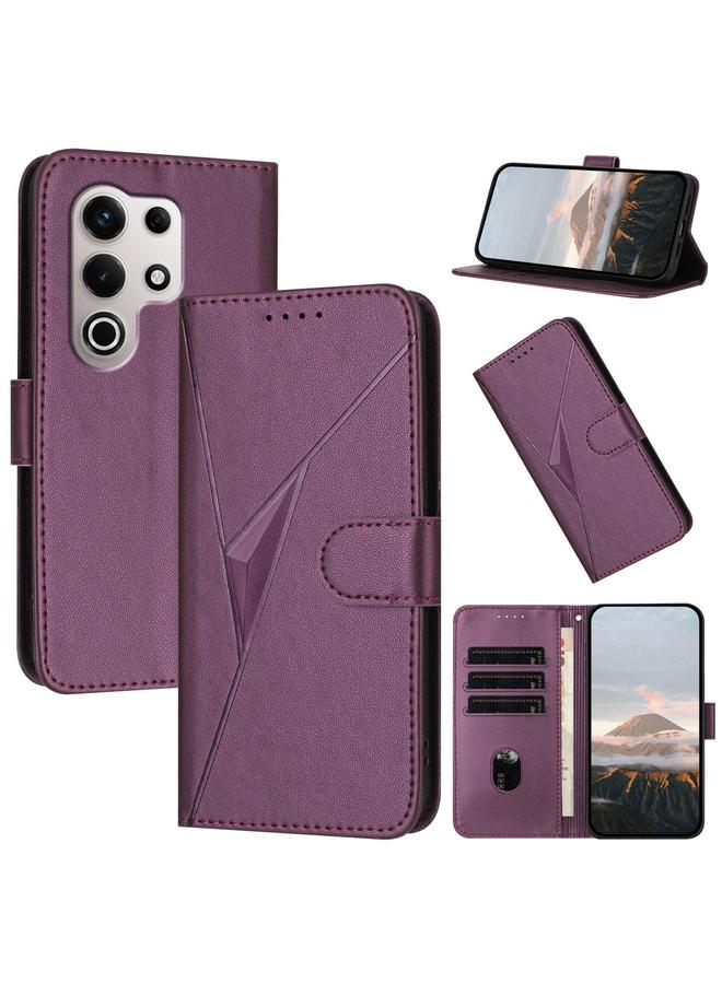 S-TOP Case For Itel S25 Ultra Triangle Pattern Buckle Clasp Leather Phone Case - Image 1