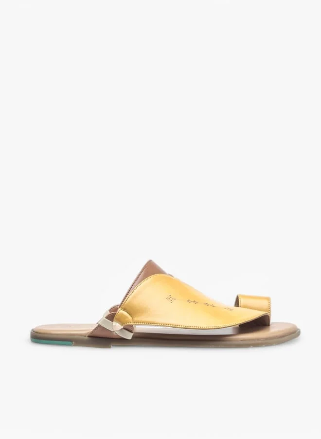 Al Waha Men Panelled Slip-On Arabic Sandals with Toe Loop