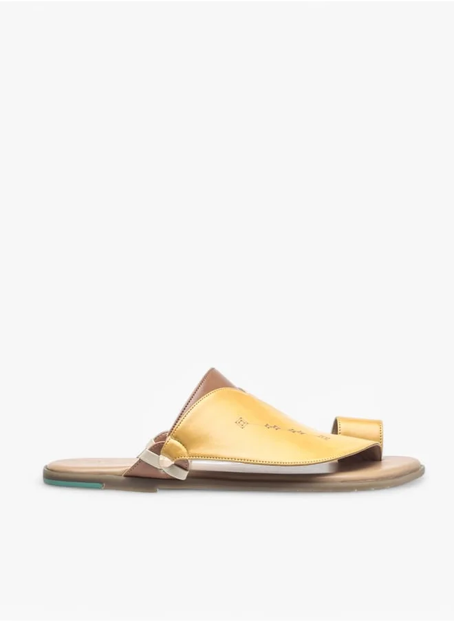 Al Waha Men Panelled Slip-On Arabic Sandals with Toe Loop
