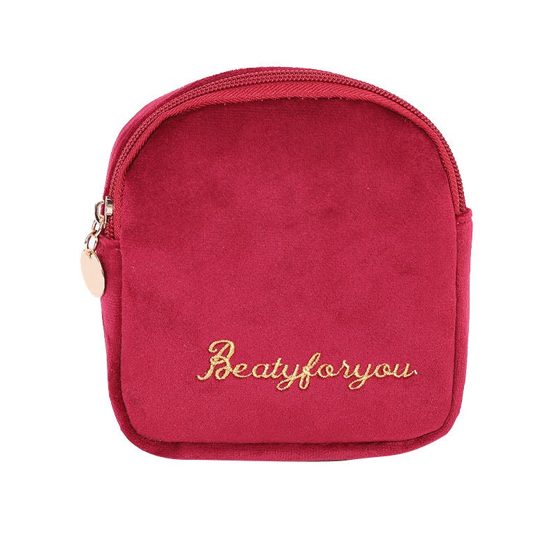 Sanitary Pad Storage Pouch Portable Multi-Functional wine red [sanitary napkin storage bag]] 