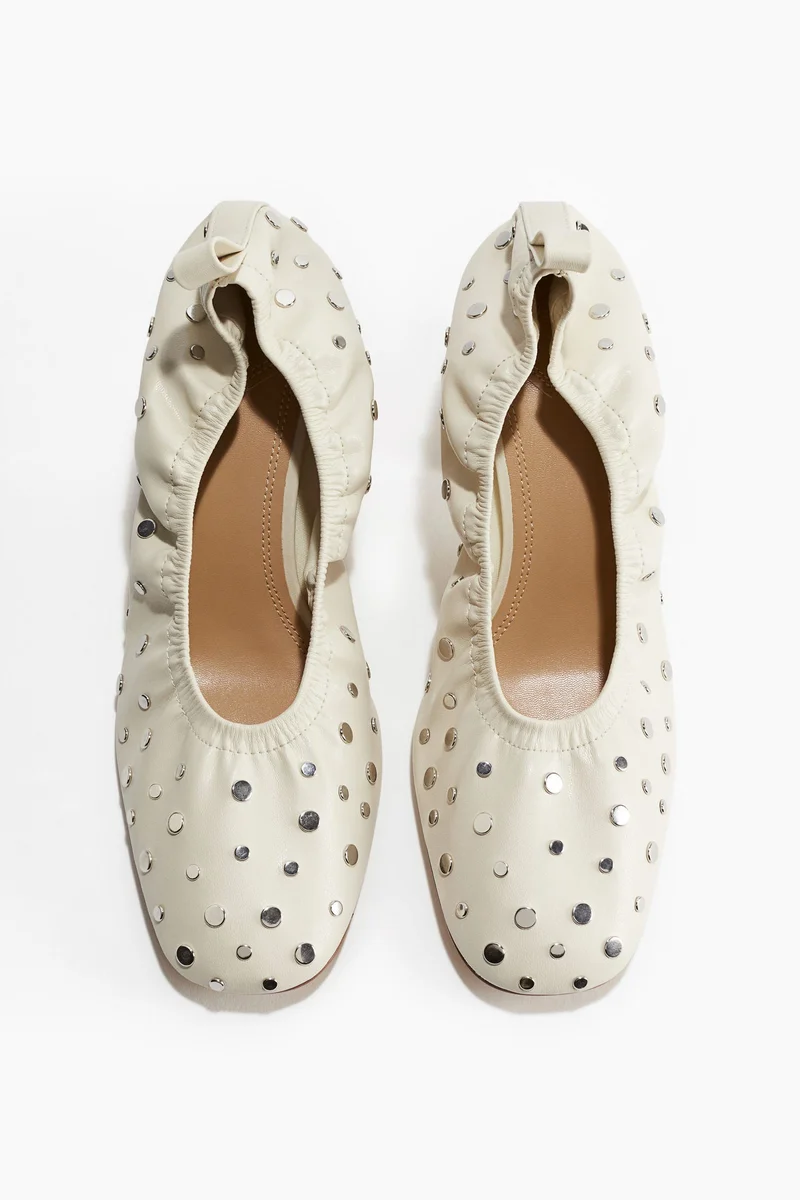 H&M Studded Ballet-Style Court Shoes