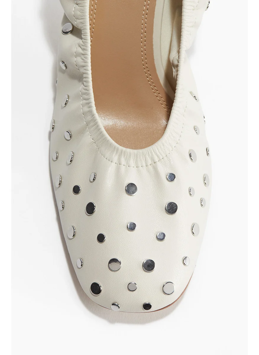 H&M Studded Ballet-Style Court Shoes