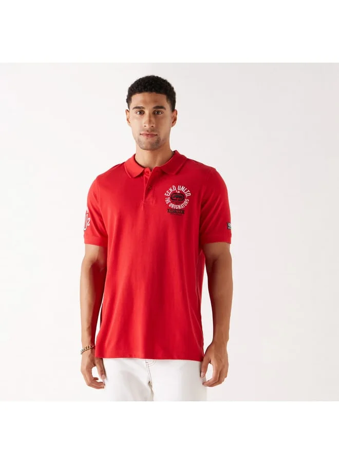 Ecko Unltd. Ecko Unltd Logo Embroidered Polo T-shirt with Short Sleeves