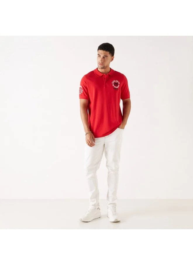 Ecko Unltd. Ecko Unltd Logo Embroidered Polo T-shirt with Short Sleeves