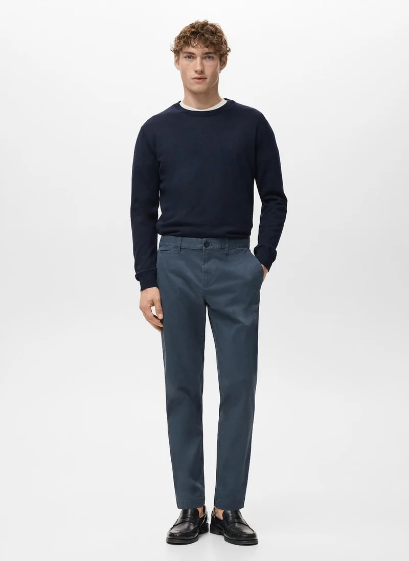 Mango Man  Prato cropped tapered chino trousers for Men | Best Price UAE