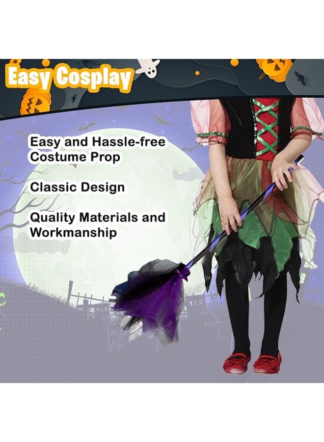 المنزل الذكي هوم سمارت مكنسة ساحرة للأطفال، مجموعة من قطعتين من عصا مكنسة الساحرة مع ألوان متنوعة، مناسبة لحفلات الهالوين أو المناسبات الخاصة - Image 4