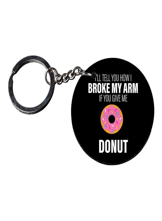 Tinywalk Set of 2 | Circle Shape Printed Wooden Keychains Donut | Circle Shape keyrings | Circle Shape Keychains| Printed keyrings - Image 3