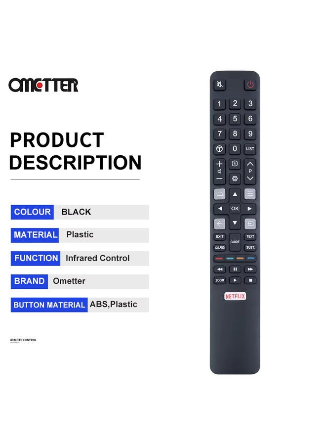 OMETTER RC802N YU14 YAI3 YUI2 YUI1 YU11 Fit for TCL Smart TV Remote Control 65C2US 75C2US 43P20US U65S9906 U43P6006 Controller