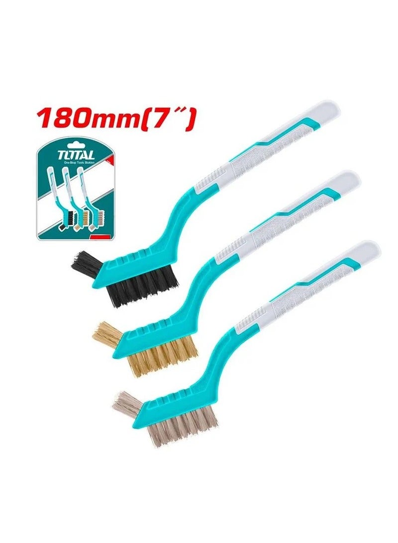 TOTAL Abrasive Wire Brush 3PCs Set 180mm 7 Cleaning Brush 3 Pcs Set  TAC38033 - Image 1