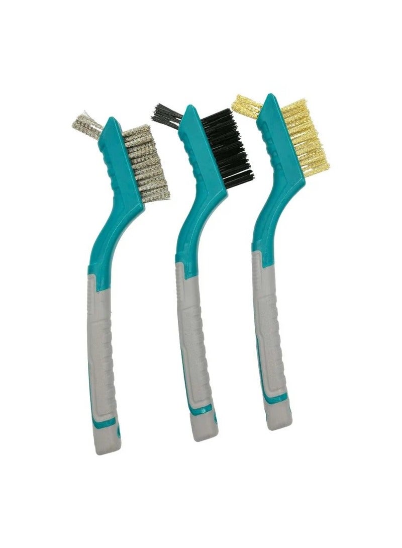 TOTAL Abrasive Wire Brush 3PCs Set 180mm 7 Cleaning Brush 3 Pcs Set  TAC38033 - Image 2