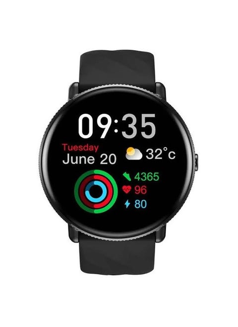 Zeblaze GTR 3 Pro smart watch. Here are some details mentioned on the box:  Zeblaze GTR 3 Pro.  Screen: Ultra HD AMOLED Display.  Call features: It can answer or make calls.  Health management: 24-hour health monitoring. 5. Multiple sports modes: Supports a variety of sports modes. 6. Design: Fashionable circular design appears, displaying time, date and health information such as heart rate and calories
