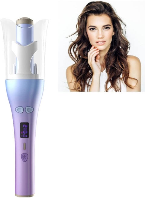 Auto Hair Curler,Portable Rotating Curling Iron Wand with 4 Temps and 3 Timer Settings