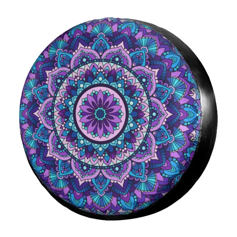Foruidea Bohemian Style Mandala Print Spare Tire Cover DustProof Wheel Tire Cover Fit Trailer RV SUV and Many Vehicle 15 Inch