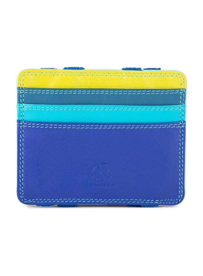 Mywalit Nappa Leather Magic Wallet with RFID – Slim Men’s & Women’s Wallet with Magic Elastic Note Straps, 3 Card Slots & Zip Coin Pocket – Premium Colourful Leather Wallet - Seascape - Image 1