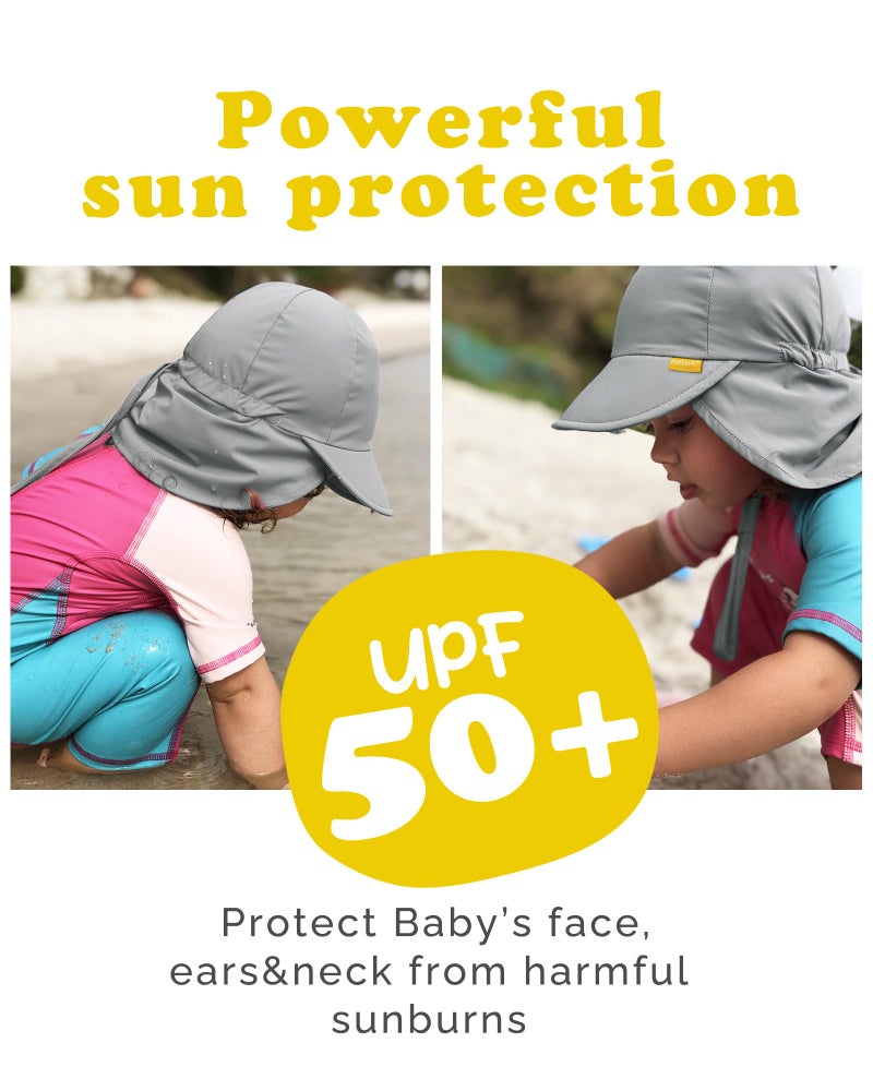 FURTALK Baby Flap Sun Hat UPF 50+ Adjustable Unisex Baby Summer Beach Hat Swim Hat - Image 2