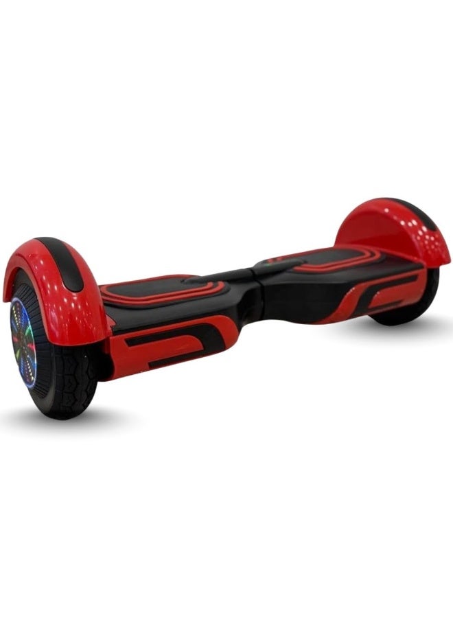Two Wheel Self Balancing Electric Hoverboard – Durable Plastic Body, Indoor & Outdoor Use, LED Wheels, Rechargeable Battery (Black/Red) - Image 1