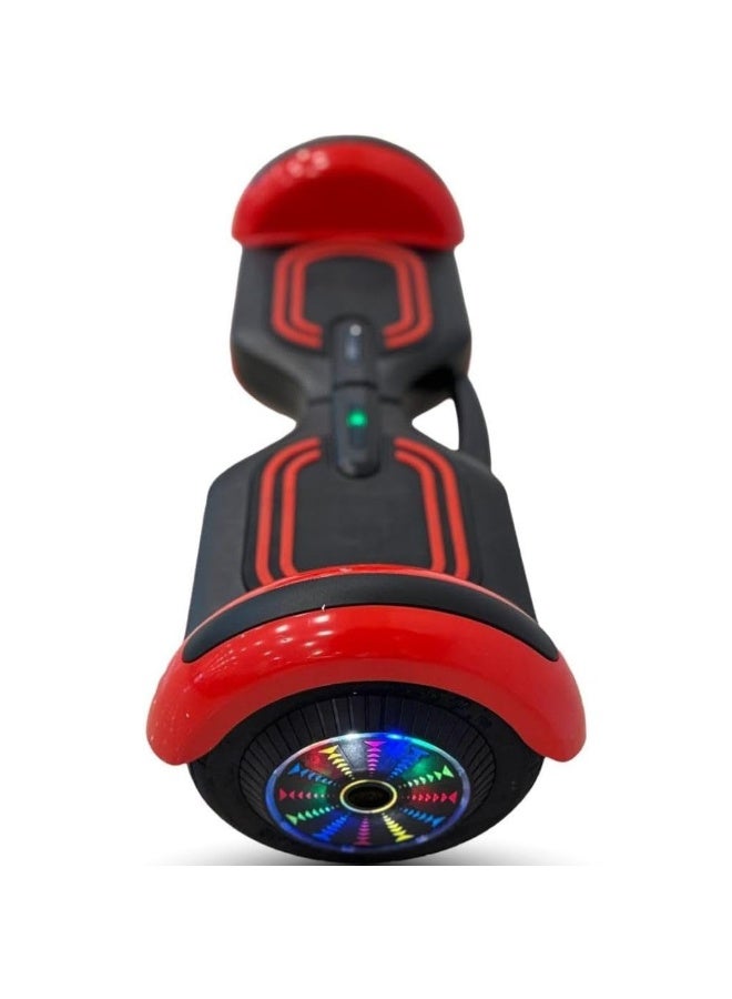 Two Wheel Self Balancing Electric Hoverboard – Durable Plastic Body, Indoor & Outdoor Use, LED Wheels, Rechargeable Battery (Black/Red) - Image 4