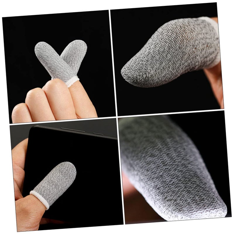 12 Pcs Silver Fiber Gaming Finger Sleeves Breathable Enhanced Touch Control Reduced Friction - Image 3